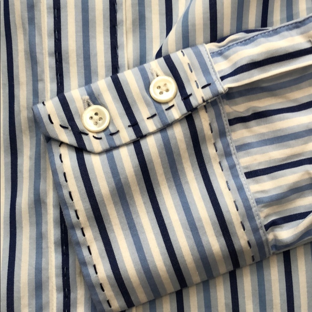 Faconnable Blue Striped Button Down - Picture 7 of 8